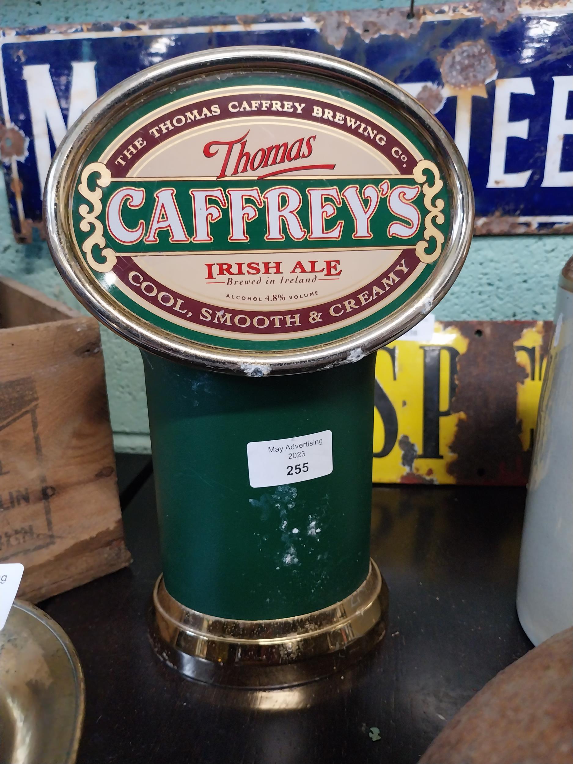 Caffrey's Irish Ale light up counter font. {27 cm H x 16 cm W x 11 cm D}.