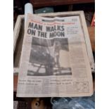 Toronto Daily Star Newspaper dated Monday July 21 1969 with headlines Man Walks on Moon.