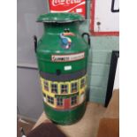 Guinness painted aluminium advertising creamery can. {71 cm H x 33 cm Diam}.