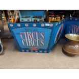 Two Harry Levy Perspex Circus signs. {45 cm H x 97 cm W x 40 cm D}.