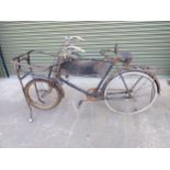 1950'S shop messenger bicycle. {101 cm H x 171 cm W x 54 cm D}.