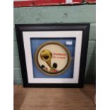 Guinness for Strength advertising tray mounted in wooden frame. {48 cm H x 48 cm W].