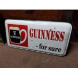 Guinness for Sure tin plate advertising sign. {30 cm H x 60 cm W}.