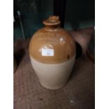 Haig and Haig of Dublin stoneware flagon. {30 cm H x 18 cm Diam}.