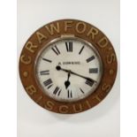 Crawfords Biscuits advertising clock {Dia 60cm x D 18cm}