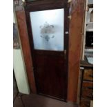 Ealy 20th C. mahogany and brass pub snug door. {180 cm H x 71 cm W}.
