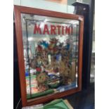Framed Martini mirror. {62 cm H x 47 cm W}.
