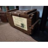 MK 6 wooden ammunition box. {32 cm H x 50 cm W x 26 cm D}.