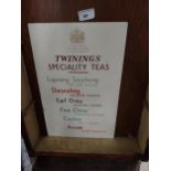 1960's Twinings Tea showcard. {39 cm H x 35 cm W].