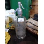 Cousins and Company Mineral Waters Wexford soda siphon. {30 cm H x 10 cm Diam}.