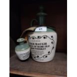 Tullamore Dew Whiskey ceramic advertising jug and a miniature. {22 cm H x 12 cm Diam} and {7 cm H