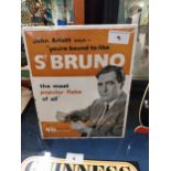 1950's St Bruno John Arlott Tobacco showcard. {26 cm H x 21 cm W}.