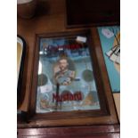 Colman's Mustard framed advertising mirror. {34 cm H x 24 cm W}.