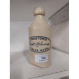 Cantrell and Cochrane stoneware Ginger Beer bottle with damage. {18 cm H x 8 cm Diam}