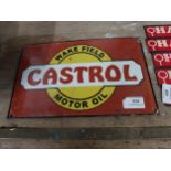 Wakefield Castrol Motor Oil enamel advertising sign. {18 cm H x 28 cm D}.