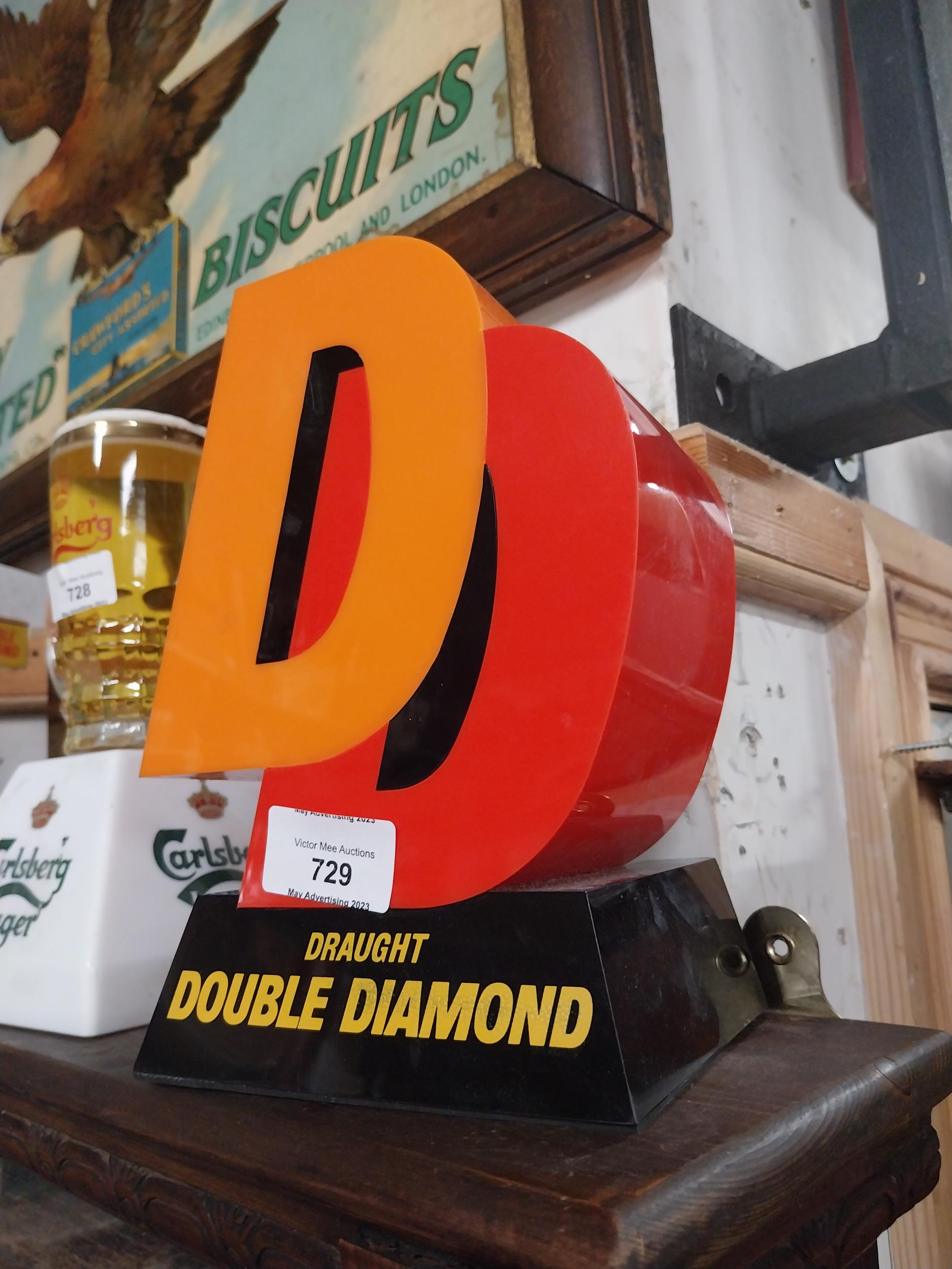 Double Diamond Perspex light up font. {21 cm H x 15 cm W x 12 cm D}