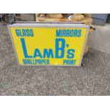 Lamb's Glass Mirrors Wallpaper Paints double sided Perspex and metal light up hanging advertising