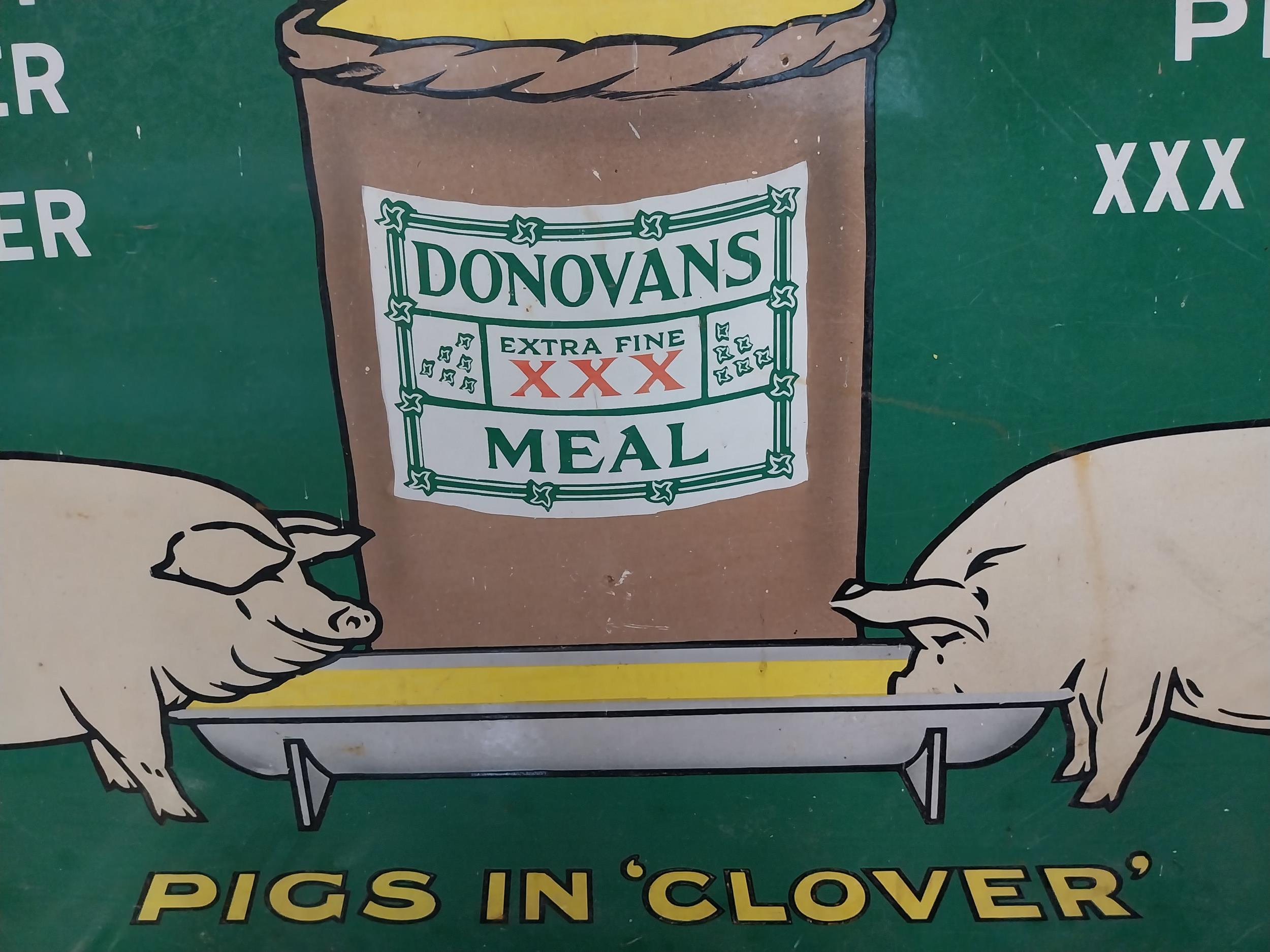 Rare pictorial Donovan's Meal Pigs In Clover John Donovan and Sons Tralee enamel advertising sig. { - Image 6 of 6