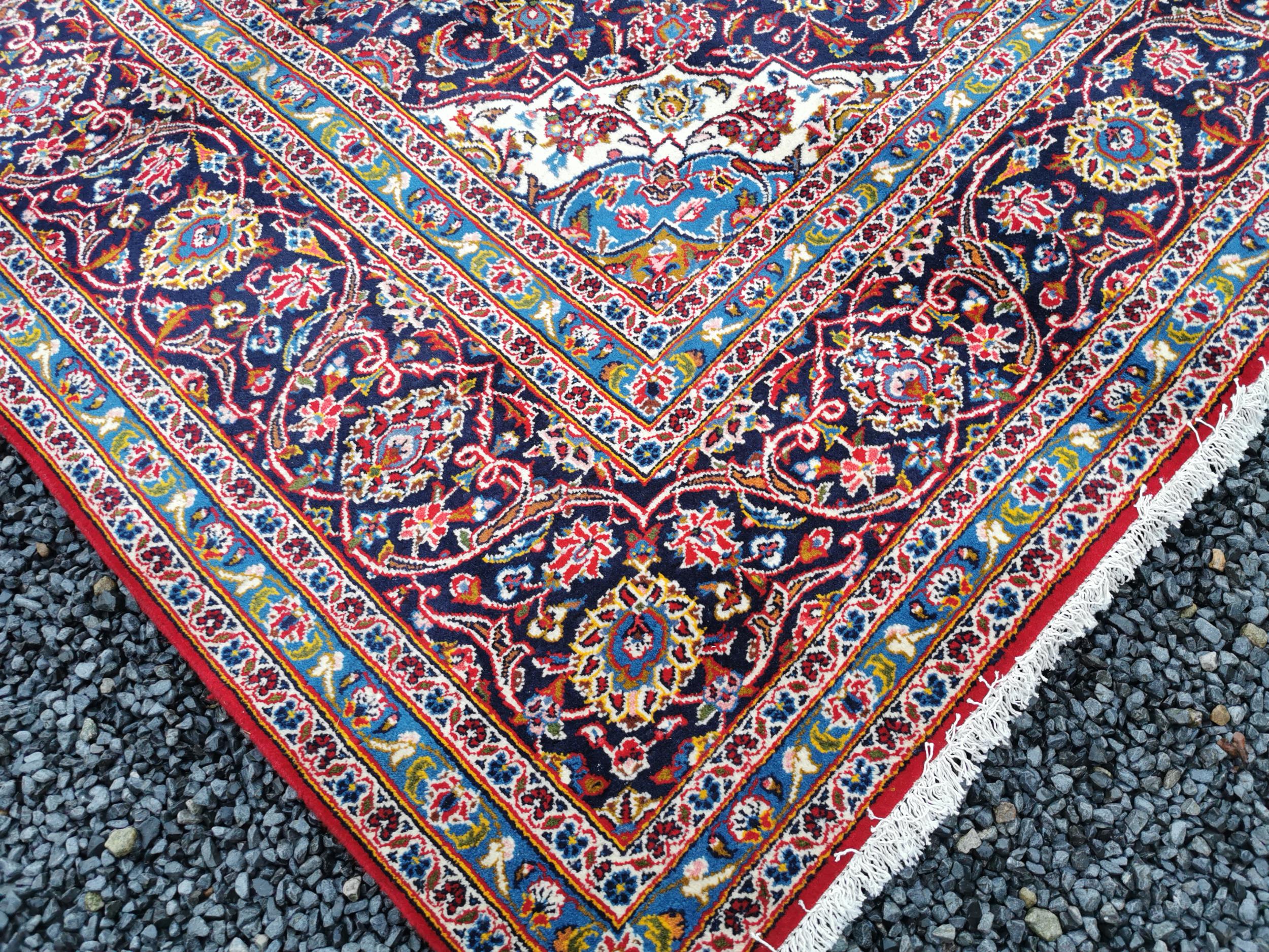 Good quality hand knotted Persian carpet square {342 cm L x 243 cm W}. - Image 3 of 7