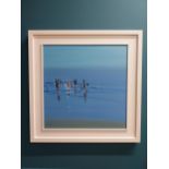 John Morris 'Reflections' oil on board {59 cm H x 59 cm W picture only}.