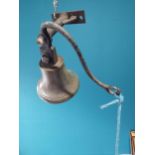 19th C. bronze yard bell {29 cm H x 32 cm W}.