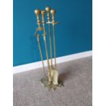 Victorian brass companion set {72cm H x 30cm W x 23cm D}