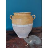 Rare 19th C. glazed terracotta confit pot {33 cm H x 34 cm W x 28 cm D}.