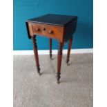 Good quality 19th C. mahogany lamp table with single drawer in the frieze raised on turned legs {