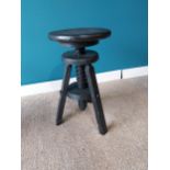 Good quality stained pine revolving Artist stool {53 cm H x 32 cm Dia.}.