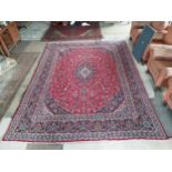 Good quality decorative Persian Keshann carpet square.