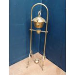 Brass kettle on stand {H 90cm x W 25cm x D 30cm }