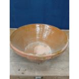 Terracotta glazed croc bowl {H 26cm x Dia 66cm }
