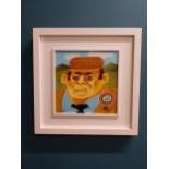 Graham Knuttle 'Vote Pat' oil on canvas {29 cm H x 29 cm W picture only}