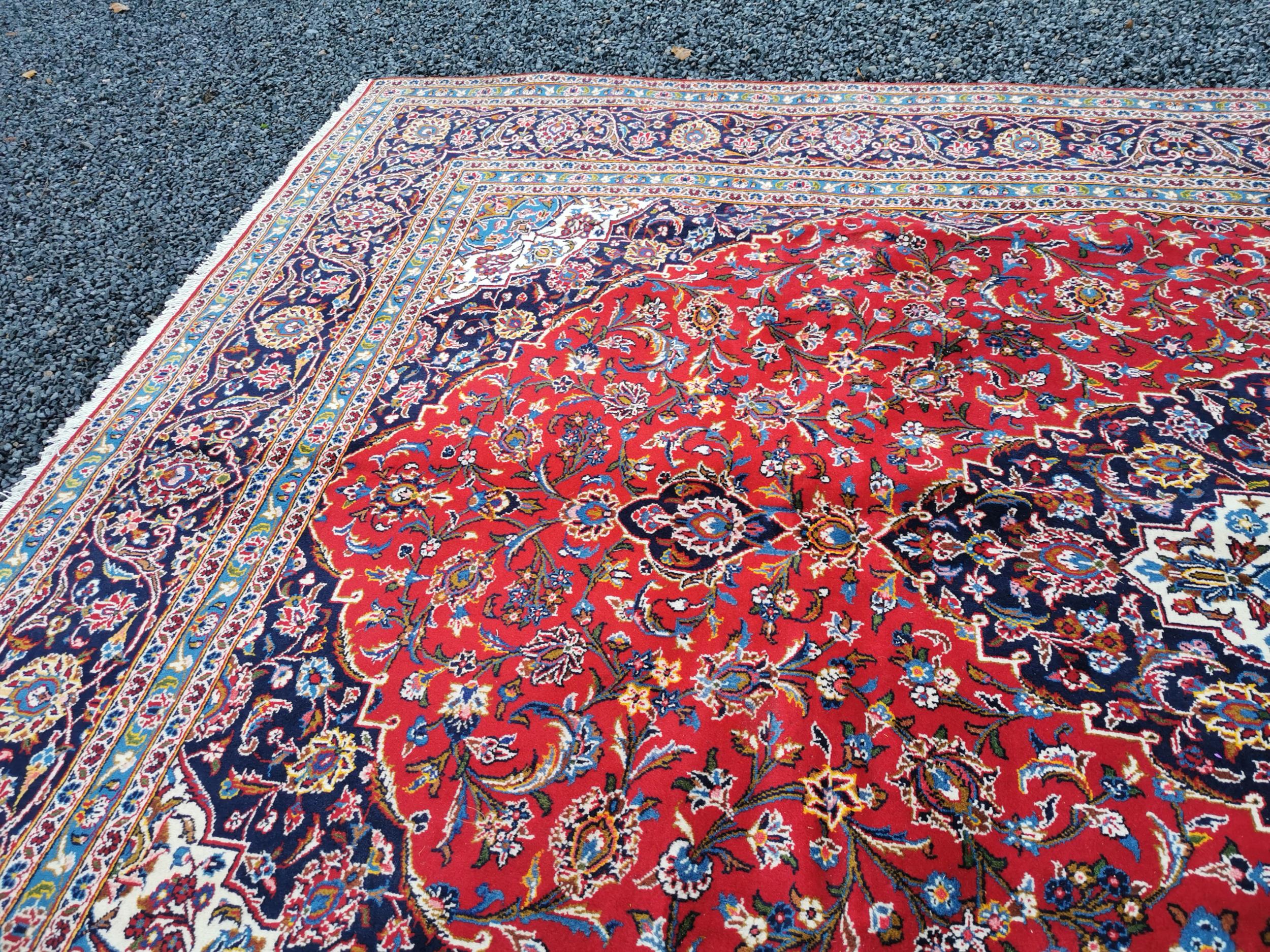 Good quality hand knotted Persian carpet square {342 cm L x 243 cm W}. - Image 6 of 7