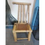 19th. C. Bamboo child's chair missing a piece of bamboo { 77cm H X 38cm W X 29cm D }.