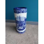 Decorative blue and white ceramic stick stand {44 cm H x 20 cm Dia.}.