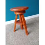 Good quality stained pine revolving Artist stool {48 cm H x 32 cm Dia.}.