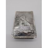 Engraved English silver cigarette case. Hallmarked in London 1883. Maker William Comyns & Sons. Wt :