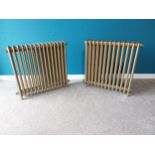 Pair of Victorian cast iron radiators in working order including fittings {Each: 77cm H x 80cm W x