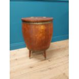 1950s oak brass bound log bucket in the form of a barrel {70 cm H x 52 cm Dia.}.
