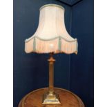 Brass Corinthian table lamp {H 70cm x Dia 40cm }