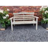 Early 20th C. wooden garden bench {85 cm H x 130 cm W x 60 cm D}.