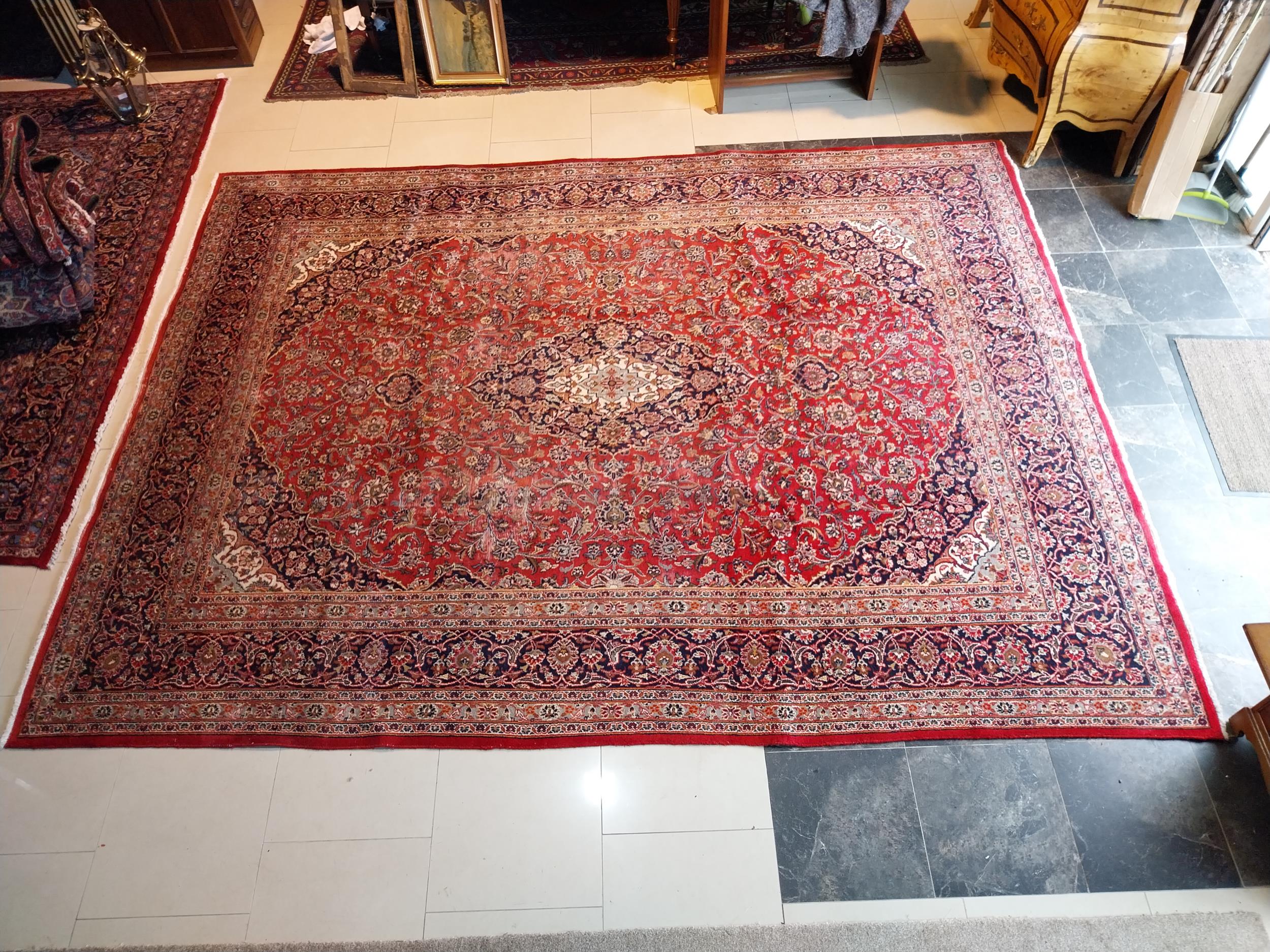 Good quality decorative Persian carpet square {384cm L x 291cm W}