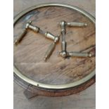 Two Pair of brass door handles {H 3cm x W 13cm x D 6cm }