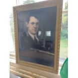 Michael Collins print by Leo Whelan 1922 mounted in gilt frame {72 cm H x 54 cm W}.