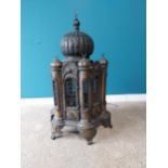 Decorative bronze table lamp in the form of the Taj Mahal. { 100 cm H x 53 cm W x 53 cm D}.
