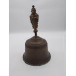 19th C. bronze Tibetan bell {31 cm H x 18 cm Dia.}.