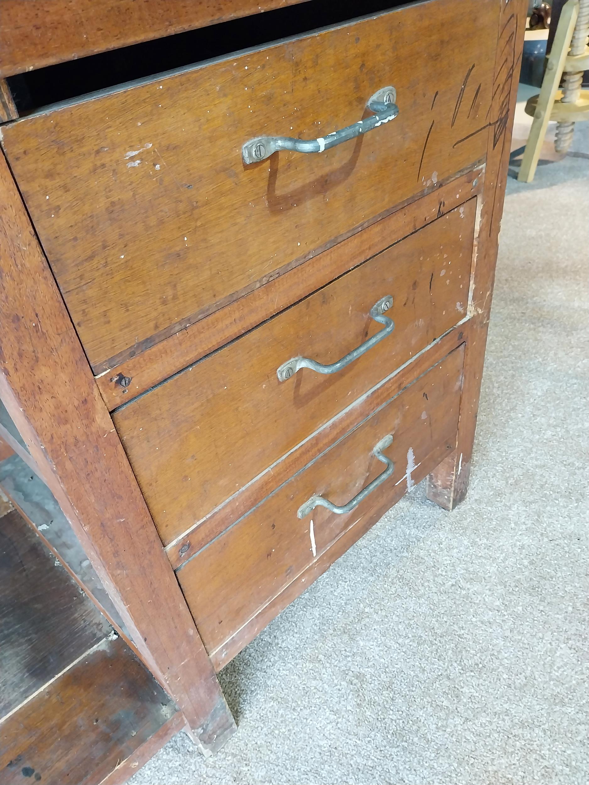 1950s pine work bench/kitchen island {82 cm H x 154 cm W x 60 cm D}. - Image 6 of 6