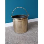 19th C. brass and copper log bucket {42cm H x 31cm Dia.}