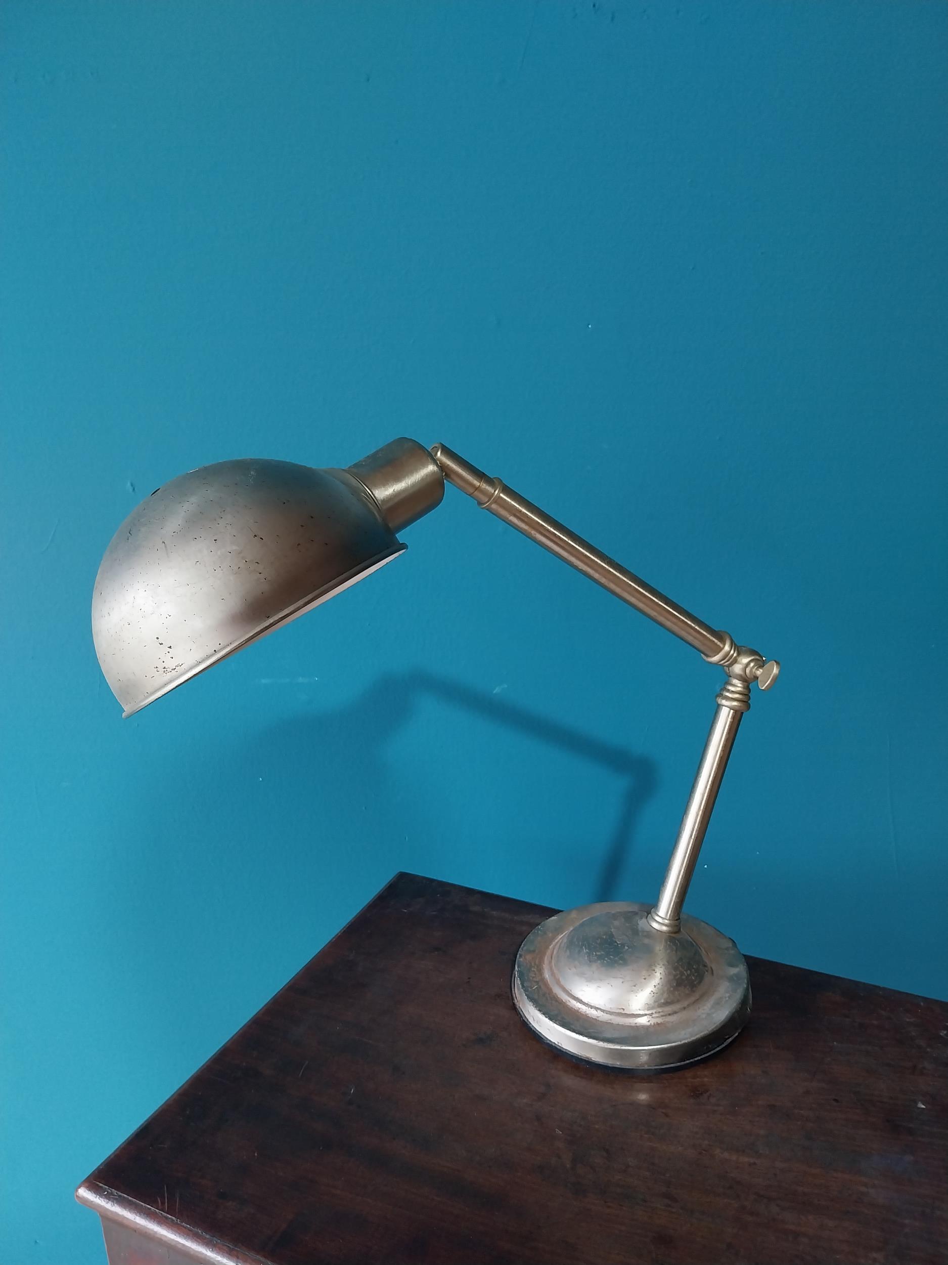 Polished metal retro industrial angle poised lamp {44cm H x 44cm W x 18cm D}